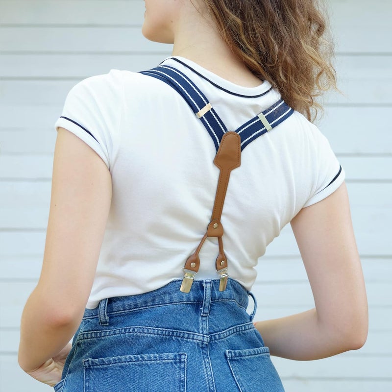 Action Ward Store Women's Suspenders - 1" Width - Y Back 4 Clip Skinny Ladies Suspenders - Image 4